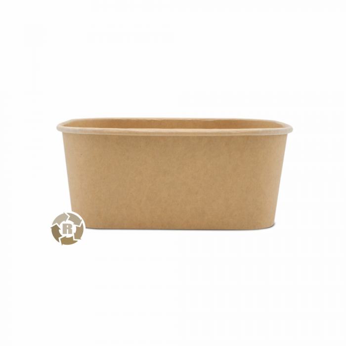 Schale rechteckig #4 Kraftpapier/PE 1000ml Höhe 7,5cm